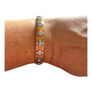 Speidel Two Tone Stainless Steel CZ Expansion Stretch Bracelet